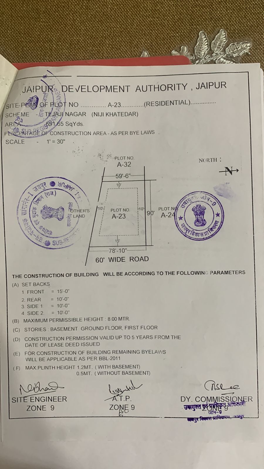 Buy 691 Gaj Plot on 60 Ft Road – Perfect for Residential or Commercial Use-Pratap Nagar-Jaipur